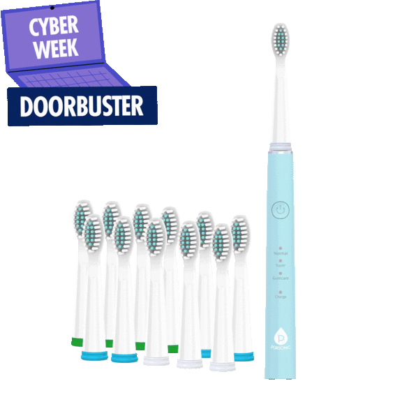 Pursonic USB Rechargeable Sonic Toothbrush with 12 Brush Heads