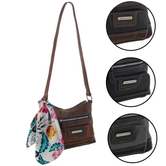 Stone Mountain Pebble Leather Charging Hobo Bag