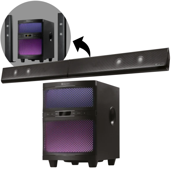 KlipXtreme MystiK Surround 2.1 Bluetooth Soundbar with Subwoofer