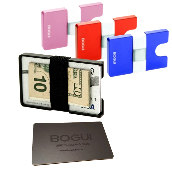 BOGUI Slip Premium Aluminum Wallet with RFID Blocking Card