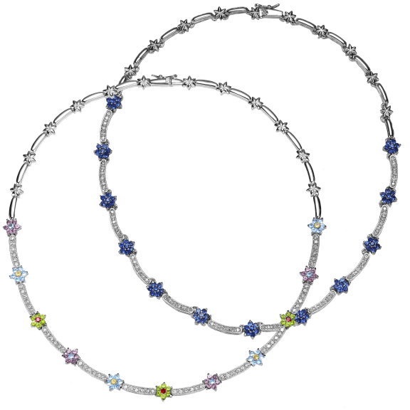 Sterling Silver 16" Flower Necklace
