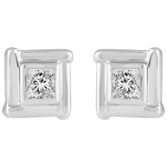 Prime and Pure 1/3 ctw CZ Stud Earrings set in 925 Sterling Silver