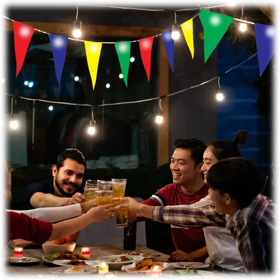 Hearth & Haven Multi-Colored LED Light Up Bunting Hanging Lights