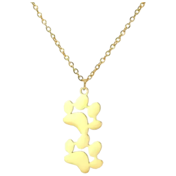 Hollywood Sensation Double Paw Print Necklace