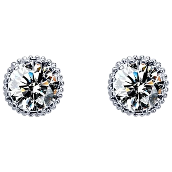 Hollywood Sensation 1 Carat TW Round Halo Stud Earrings