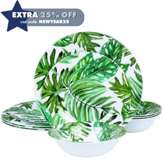 Craft & Kin 12-Piece Melamine Dinnerware Set