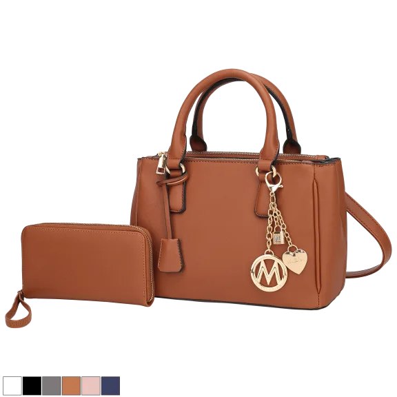 MKF Collection Cassandra Multi Compartment Satchel with Wallet