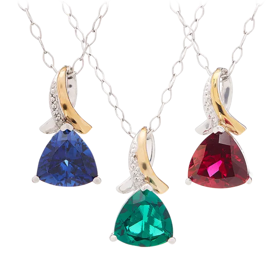 Edgewater Sterling Silver & 10K Yellow Gold Trillion Pendant Necklace