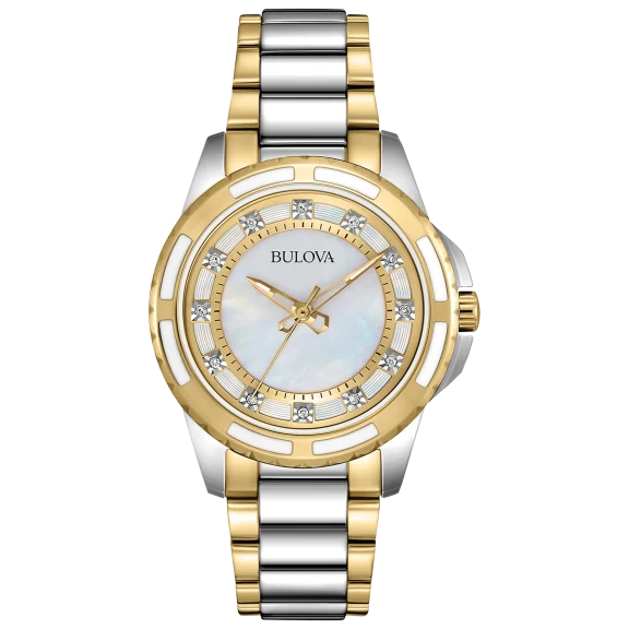 Bulova Quartz Gold-Silver Two-Tone Ladies Watch in Stainless Steel