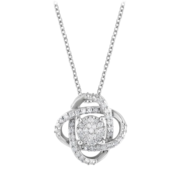Diamond Muse Sterling Silver 1/4 Carat TW Diamond Fashion Pendant Necklace