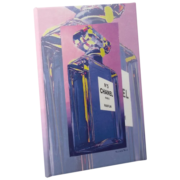 Fairchild Paris Chanel Bottle Purple/Pink Canvas - 24" x 36"