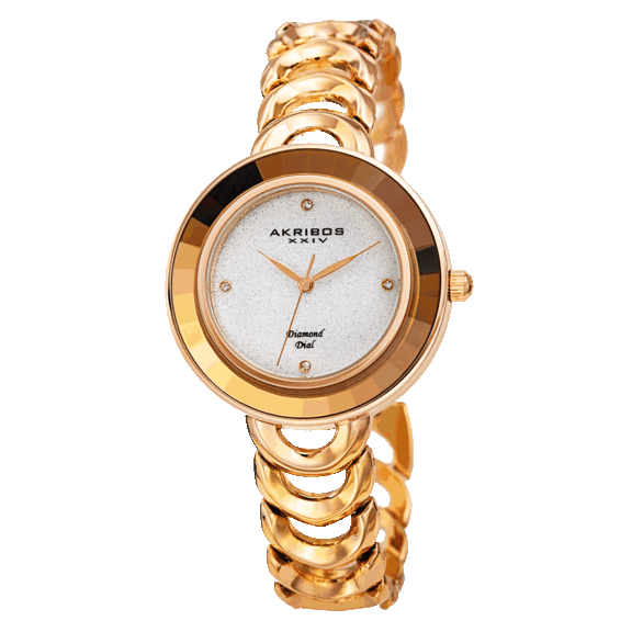 Akribos XXIV Women's Artistic Dial & Bezel Bracelet Watch