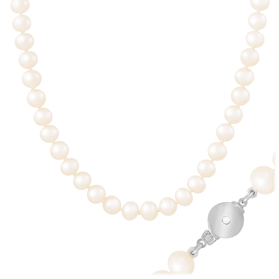 Splendid Pearls 8-9mm White Freshwater Pearl Necklace