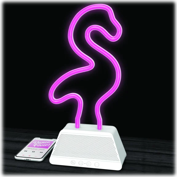 Sounds Lit LED Neon Flamingo Portable Bluetooth Speaker