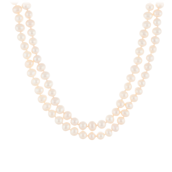 Splendid Pearls Endless 60" White Pearl Necklace