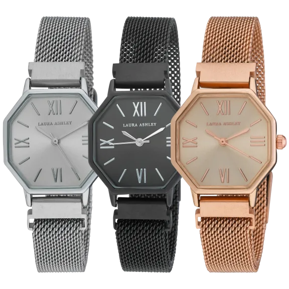 Laura Ashley Hexagon Mesh Watch