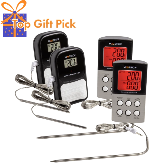 2-Pack: Maverick Wireless Remote Thermometer with 2-High Heat Probes