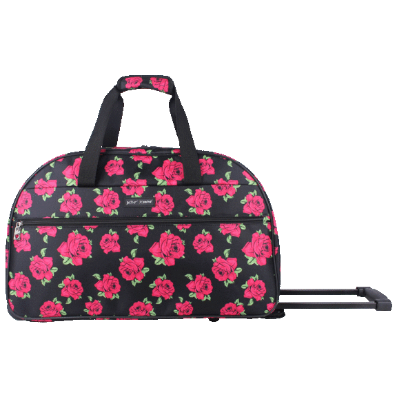 Betsey Johnson Designer Carry On Rolling Duffel Bag with Telescoping Handle