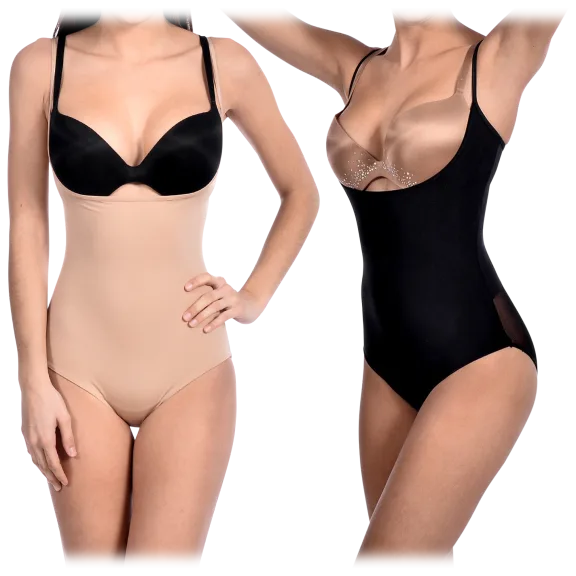 Body Beautiful Open Bust Bodysuit Shaper with Mesh Butt