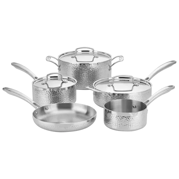 Cuisinart 8pc. Hammered Tri-Ply Stainless Cookware Set
