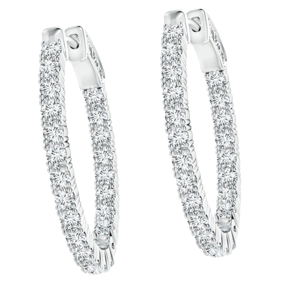 Niss & Niflaot 1/2 Carat TW Micro Pave Plated Inside Out Oval Hoop Earrings