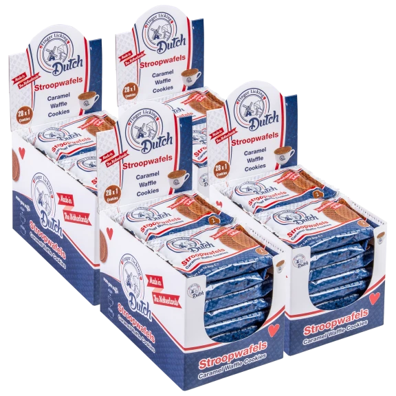 112-Pack: Finger Licking Dutch Individually Wrapped Stroopwafels