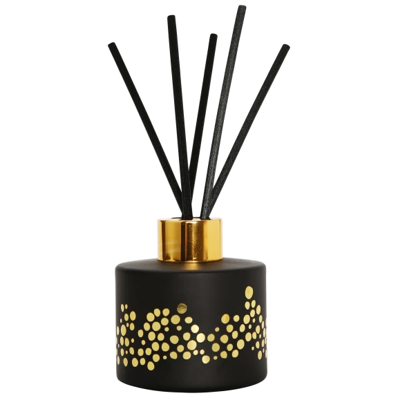 Vivience Black Round Reed Diffuser Gold Spotted Design