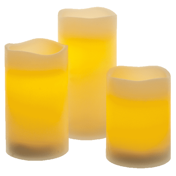 3-Pack: Sterno Home LED Flameless Ivory Pillar Candles