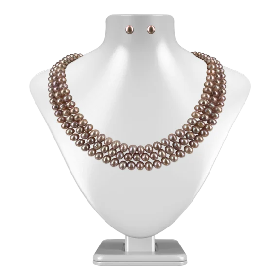 TARA ISLAND COLLECTION Triple Strand Necklace & Earring Set