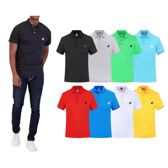 4-Pack: Nextex Apparel Men's Pacific Polo Club Cotton Pique Polo Shirts