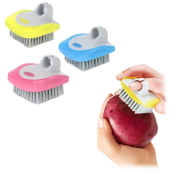 Fruit And Vegetable Brush Cleaner Scrubber 3-Piece by Two Elephants