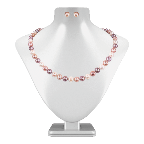 Pacific Pearls Bua Bay Collection Black 7-8mm Pearl Necklace & Earring Gift Sets