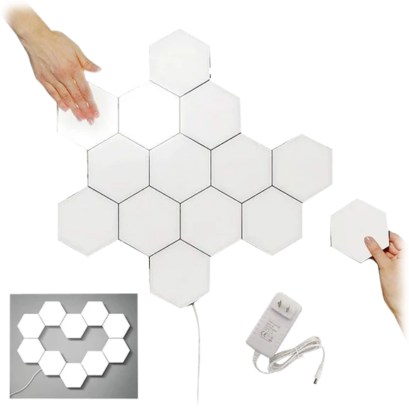 5-Pack: Hexagonal Touch Sensitive LED Honeycomb Wall Night Lights