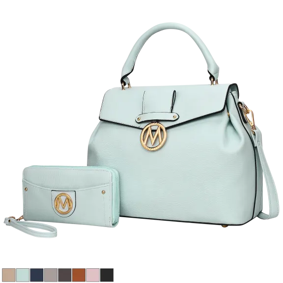 MKF Collection Aurora Satchel Handbag & Wallet Set by Mia K