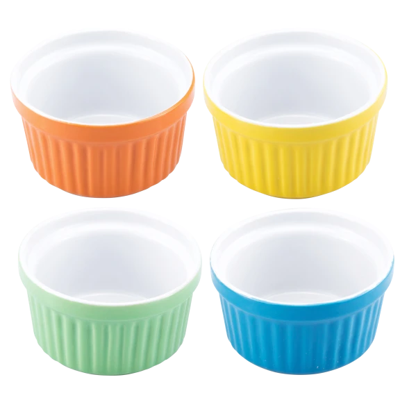 4-Pack: Uno Casa Colorful 5oz Ramekin Set