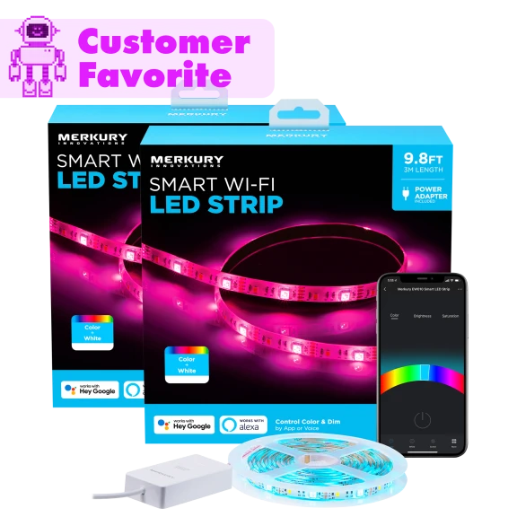 2-Pack: Merkury Innovations Smart Wi-Fi LED Strip (9.8')