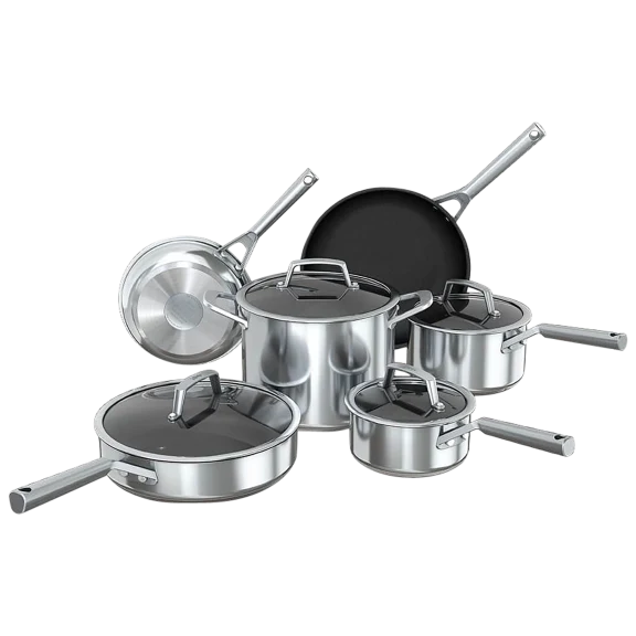 Ninja Foodi 10-Piece NeverStick Stainless Steel Cookware Set
