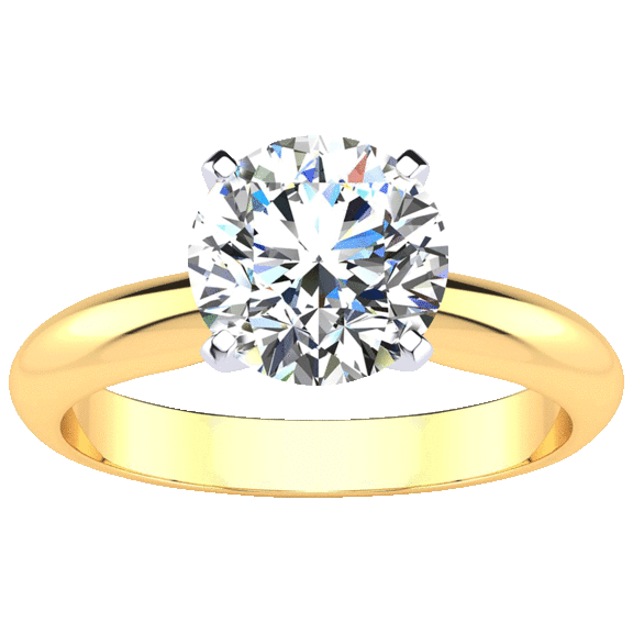 2.0 Carat TW Moissanite Solitaire Engagement Ring In Solid 14K Gold