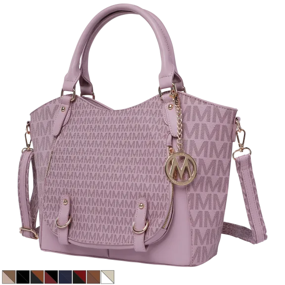 MKF Collection Talula Signature Printed Vegan Leather Satchel Bag by Mia K