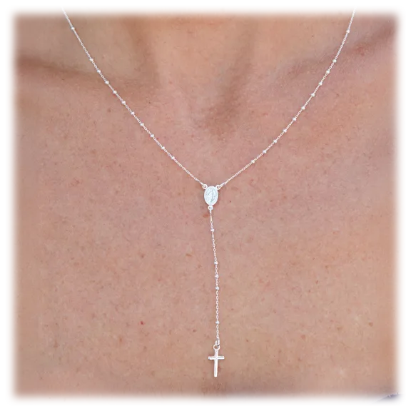 Savvy Cie Italian Sterling Silver Delicate Rosary