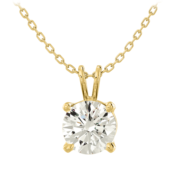 1.0 Carat TW Moissanite Necklace in Solid 14K Yellow Gold