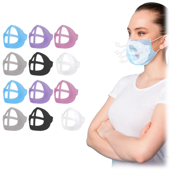 Extreme Fit 3D Support Face Mask Bracket for Comfortable Breathing 12 or 24-Pack