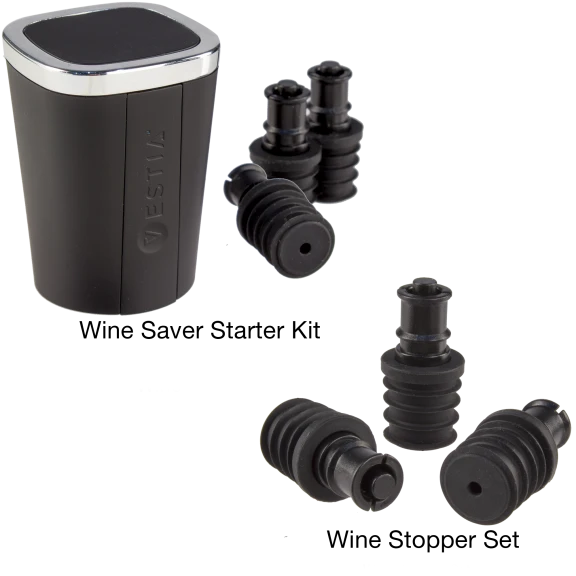 Vestia Wine Saver Starter Kit With 3 Stoppers