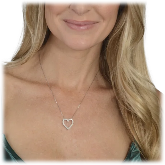 Diamond Muse 1/3 Carat TW Diamond Heart Necklace in Sterling Silver