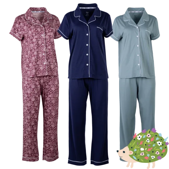 Born Notch Collar Pant & Short Sleeve Set