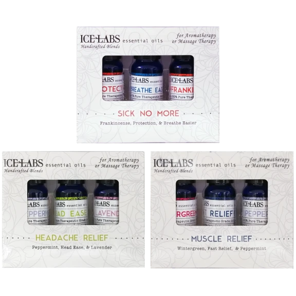 3-Pack: Ice Labs Natural Essential Oil Blends