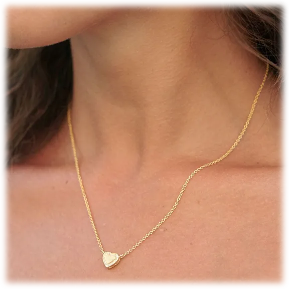 Savvy Cie 22K Gold Plated Satin Heart Necklace