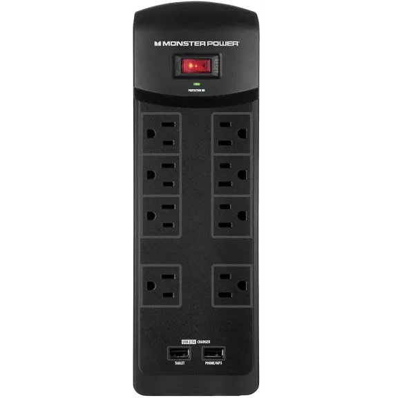 Monster Core Power 800 8-Outlet Surge Protector with 2 USB Ports