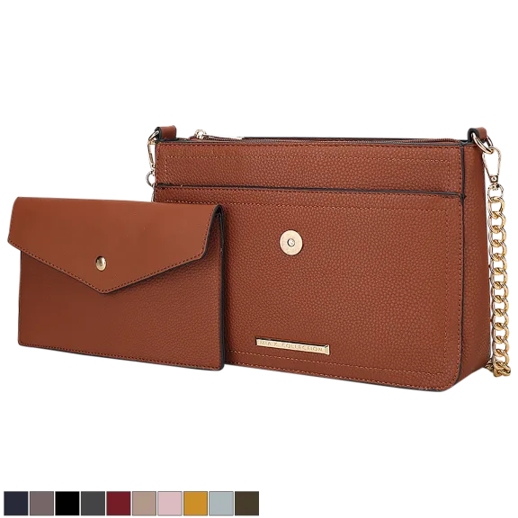MKF Collection Maribel Vegan Leather Women’s 3-in-1 Crossbody Bag by Mia K