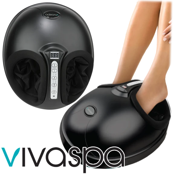 VivaSpa Shiatsu Air Pressure Foot Massager with 360 Degree Heat and Kneading